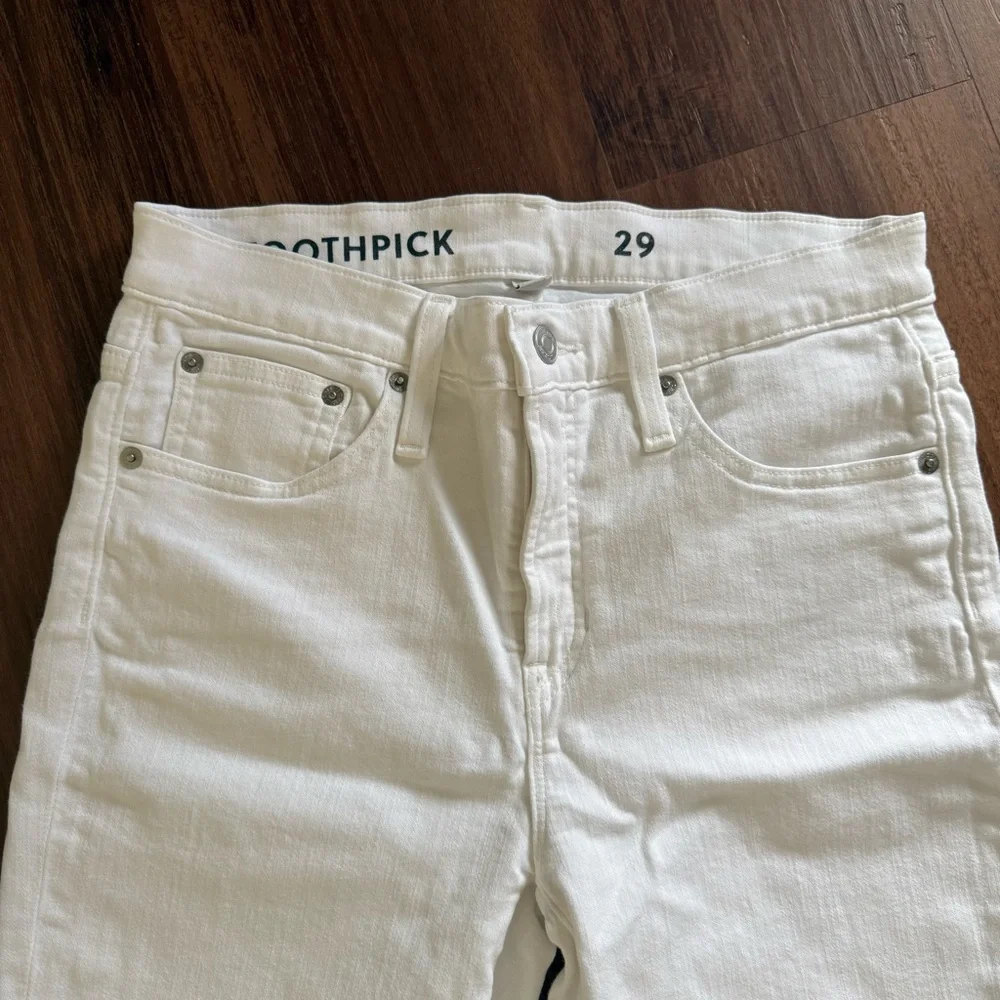 J. Crew 9” mid-rise toothpick jean in white Sz 29 stretch ankle length skinny